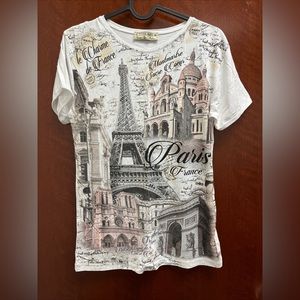 Y2K bedazzled Paris shirt